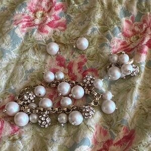 Kate Spade Bracelet, earrings and ring with Pearls and Crystals